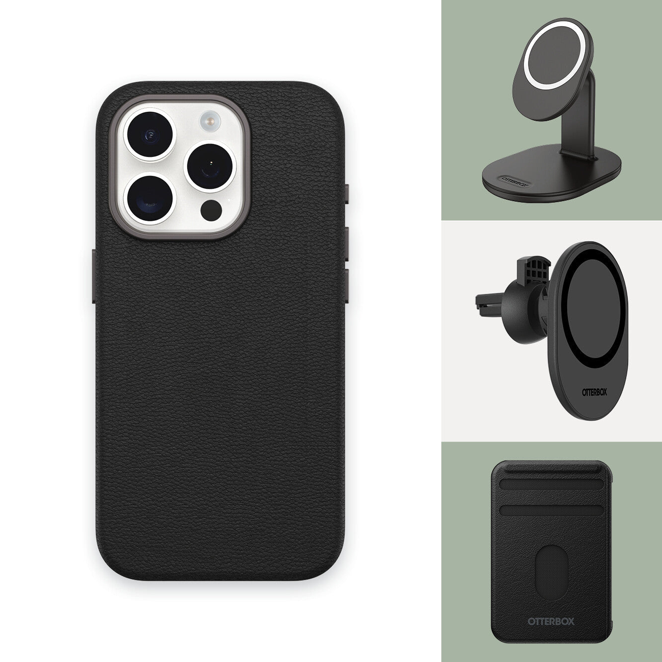 OtterBox Symmetry Cactus with MagSafe for iPhone 15 Pro in Noir Ash