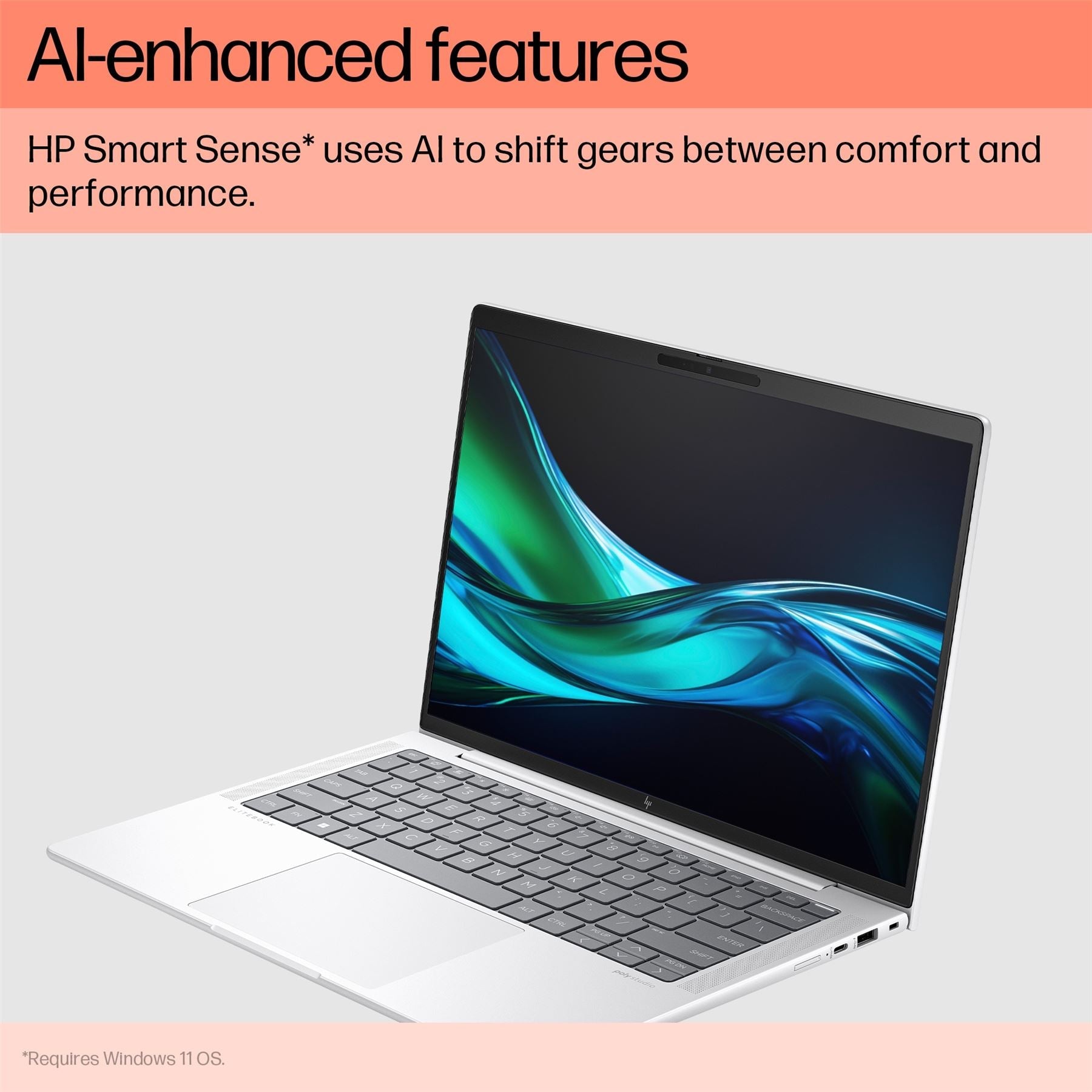 HP EliteBook 1040 14 inch G11 Notebook PC Wolf Pro Security Edition Intel Core Ultra 7 165H Laptop 35.6 cm (14") 2.8K 1 TB SSD Windows 11 Pro AI PC