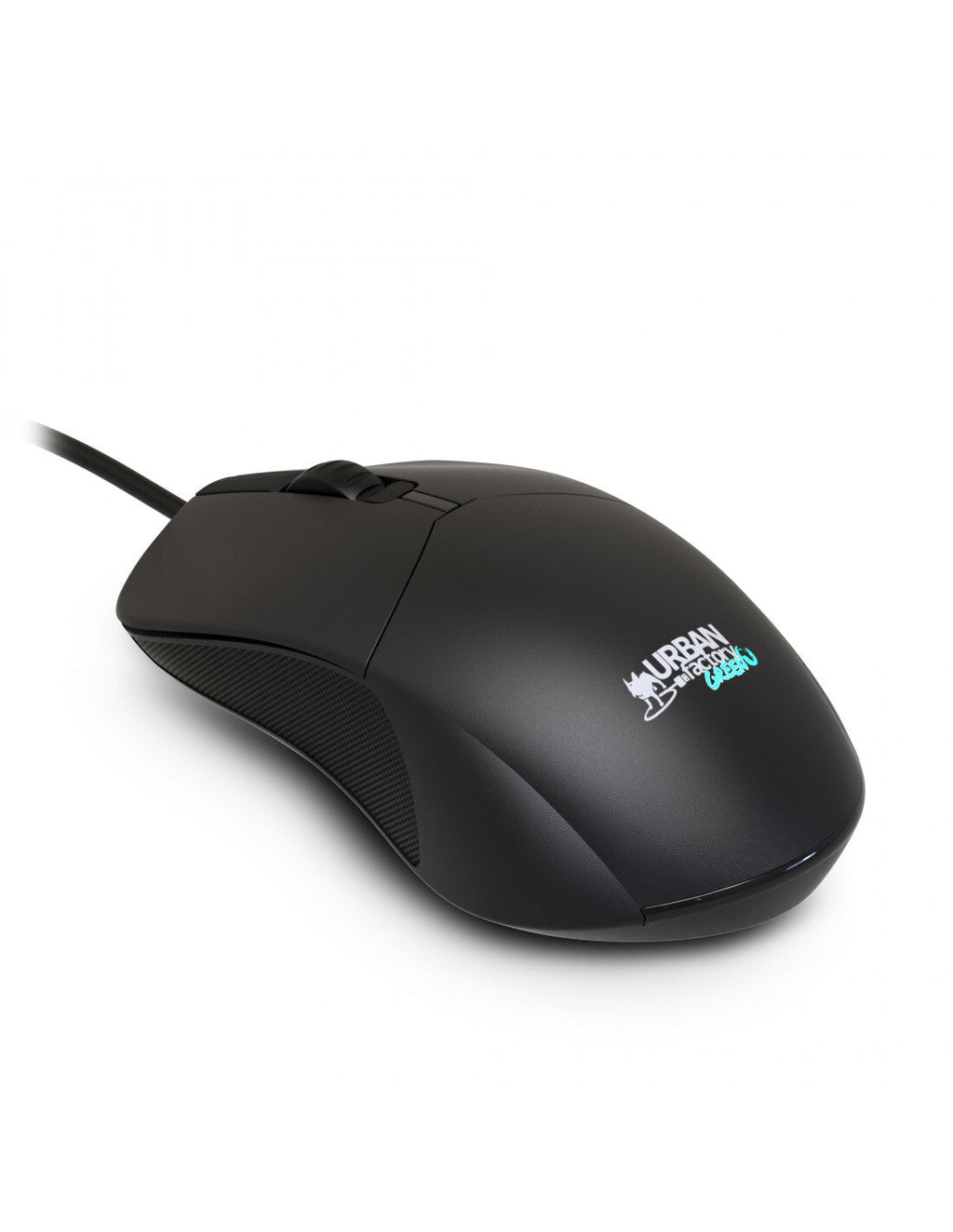Urban Factory Cyclee - Wired USB Type-A Optical Mouse in Black - 1,200 DPI