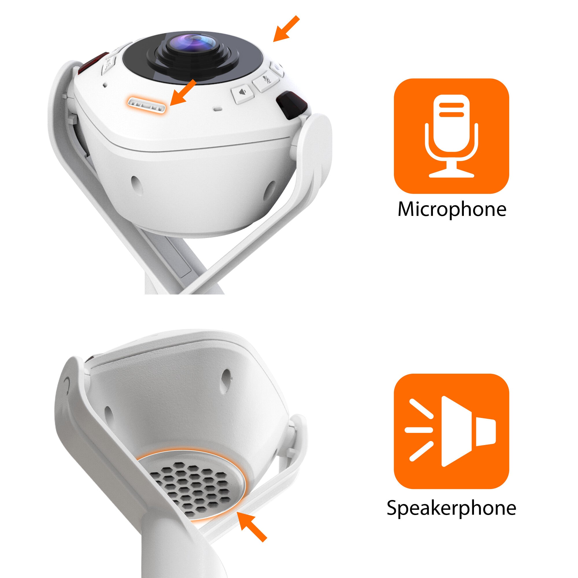 j5create JVU368 - USB Wired 360° AI-Powered 1080p Webcam with Speakerphone