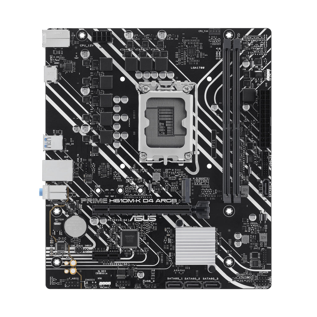 ASUS PRIME H610M-K D4 ARGB micro ATX motherboard - Intel H610 LGA 1700
