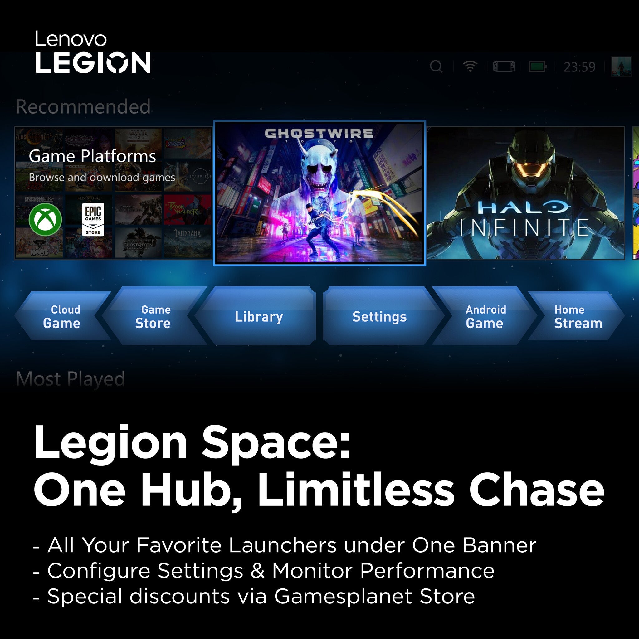 Lenovo Legion Go -  22.4 cm (8.8") - 512 GB - Portable game console in Black
