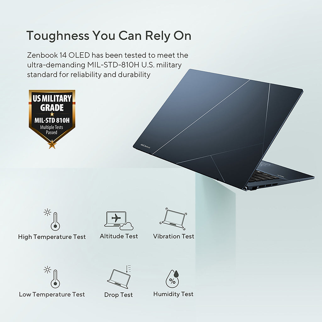 ASUS Zenbook 14 OLED Laptop - 35.6 cm (14") - Touchscreen - Intel® Core™ i9-13900H - 16 GB LPDDR5-SDRAM - 1 TB SSD - Wi-Fi 6E - Windows 11 Home - Silver