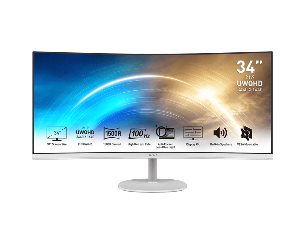 MSI Pro MP341CQW - 86.4 cm (34") - 3440 x 1440 pixels UltraWide QHD Monitor