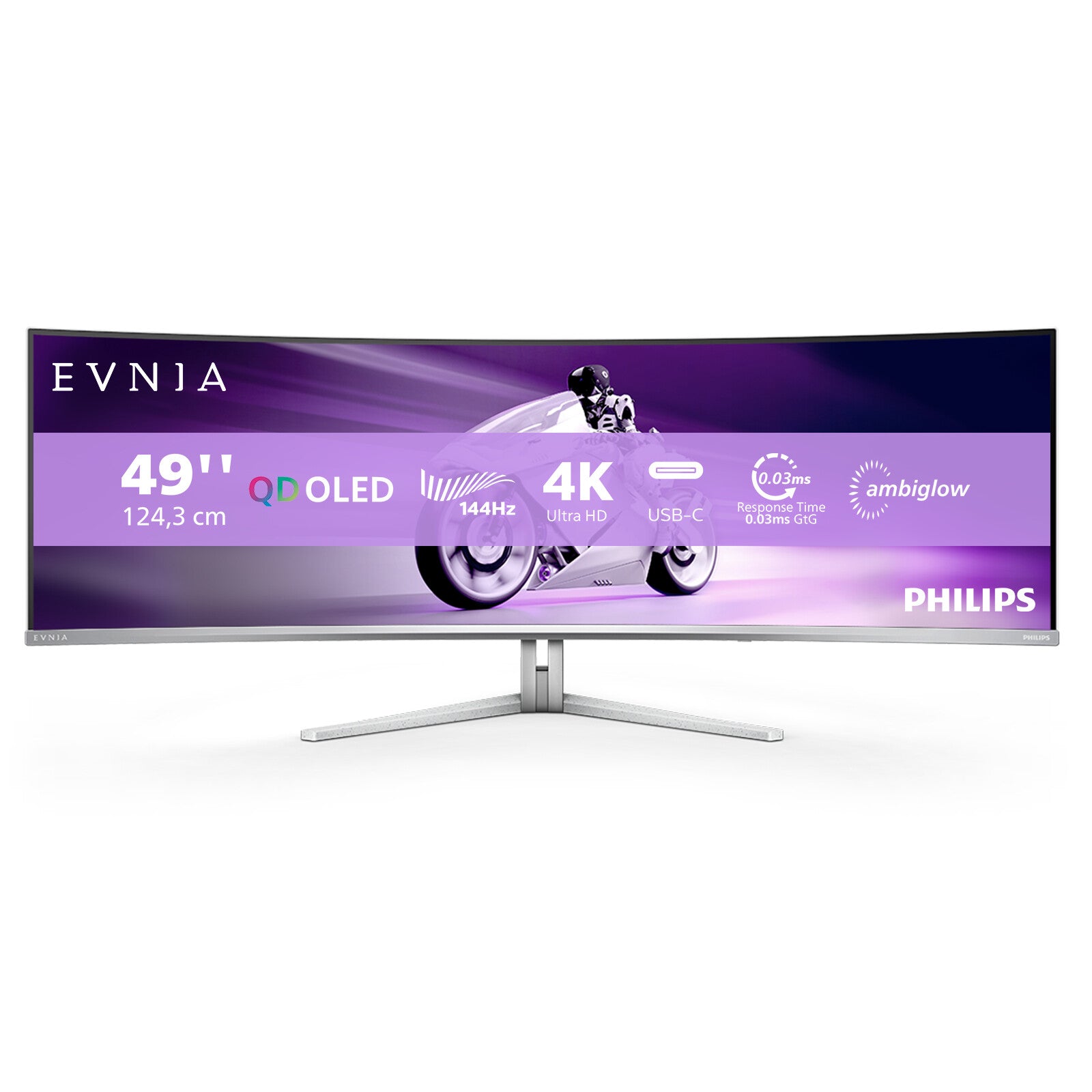 Philips Evnia 8000 49M2C8900L - 124.2 cm (48.9") - 5120 x 1440 pixels Dual QHD QDOLED Monitor