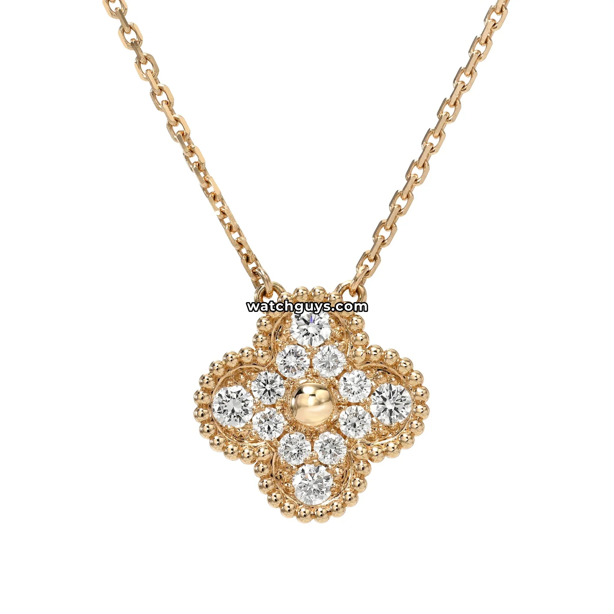 Van Cleef & Arpels Vintage Alhambra Pendant Diamond Motif