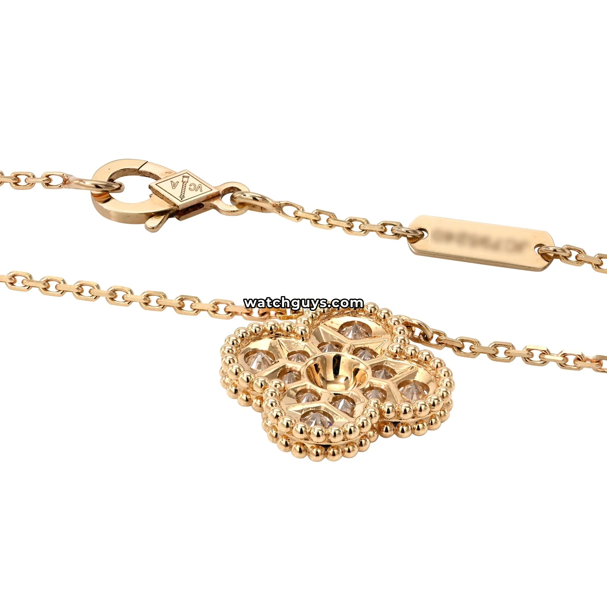 Van Cleef & Arpels Vintage Alhambra Pendant Diamond Motif