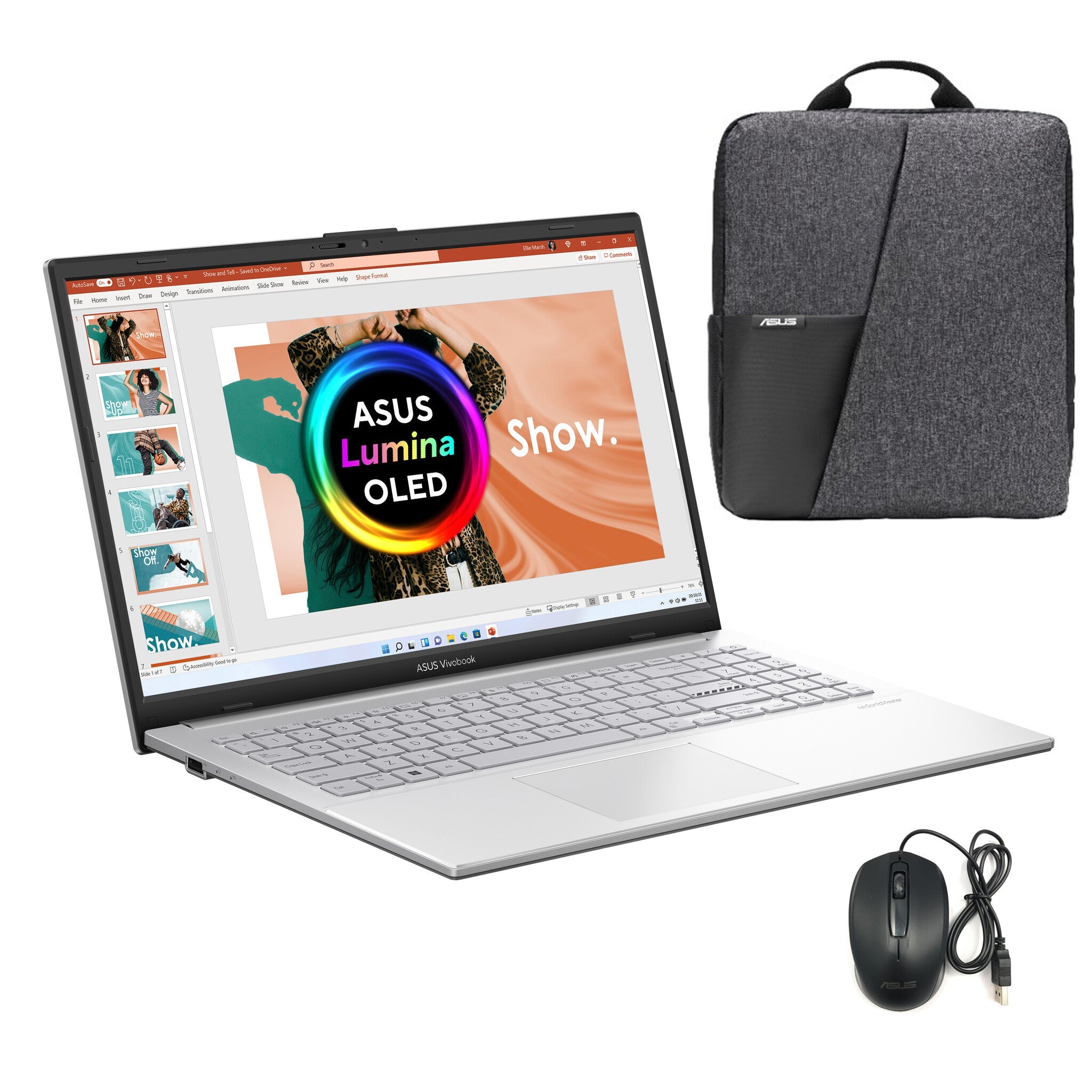 ASUS Vivobook Go 15 OLED Laptop - 39.6 cm (15.6") - AMD Ryzen™ 5 7520U - 8 GB LPDDR5-SDRAM - 256 GB SSD - Wi-Fi 6E - Windows 11 Home in S mode - Silver
