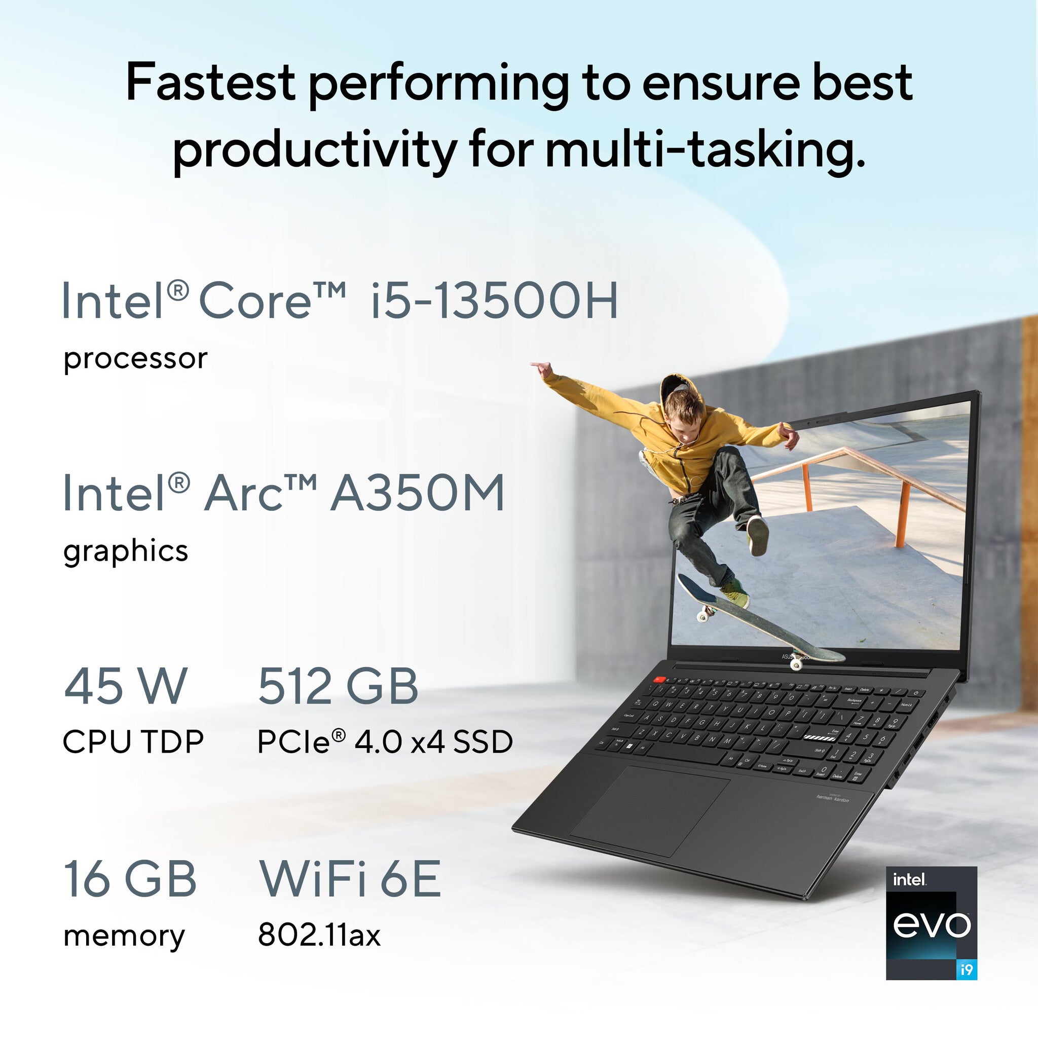 ASUS Vivobook S 15 Laptop - 39.6 cm (15.6") - Intel® Core™ i5-13500H - 16 GB LPDDR5-SDRAM - 512 GB SSD - Wi-Fi 6E - Windows 11 Home - Silver
