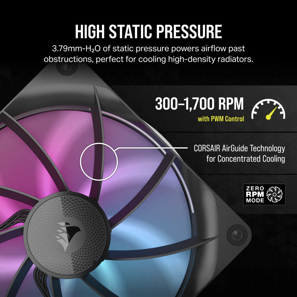 Corsair iCUE LINK RX140 RGB - Computer Case Fan in Black - 140mm (Pack of 2)