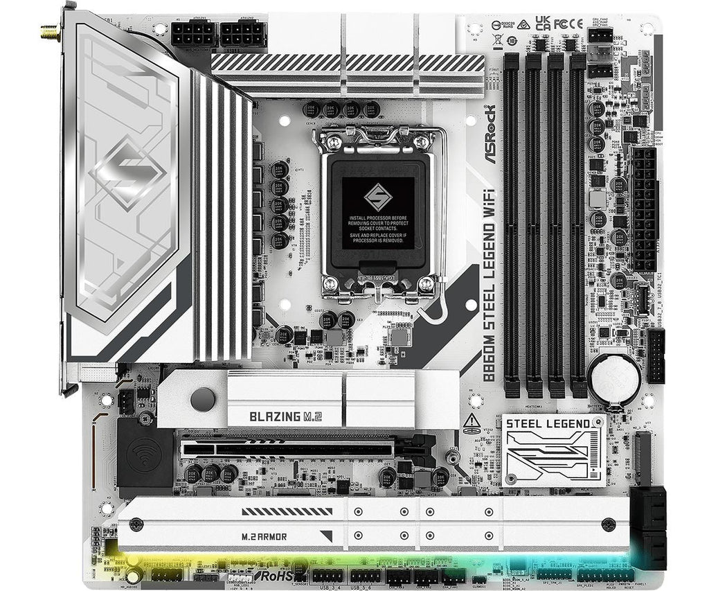 Asrock B860M Steel Legend WiFi micro ATX motherboard - Intel B860 LGA 1851