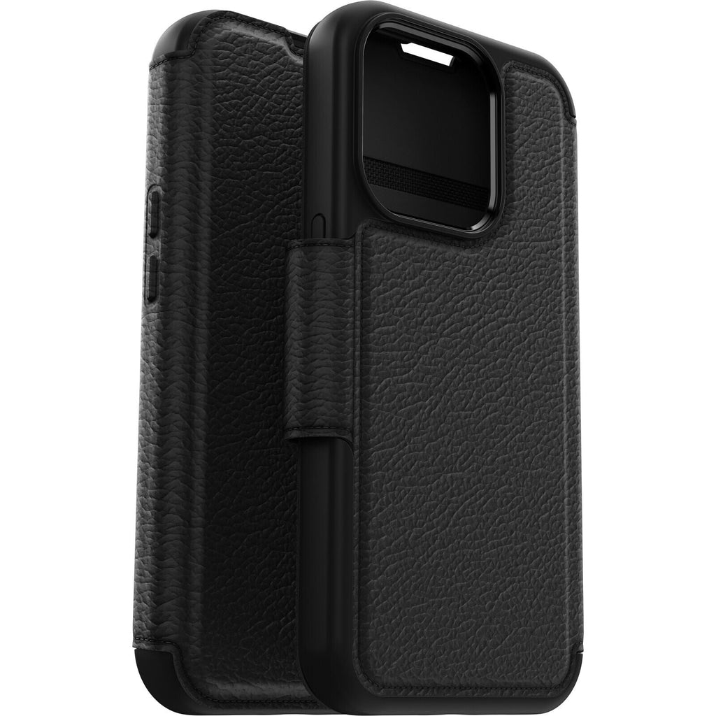 OtterBox Strada Series Folio with MagSafe for iPhone 15 Pro in Shadow (Black)