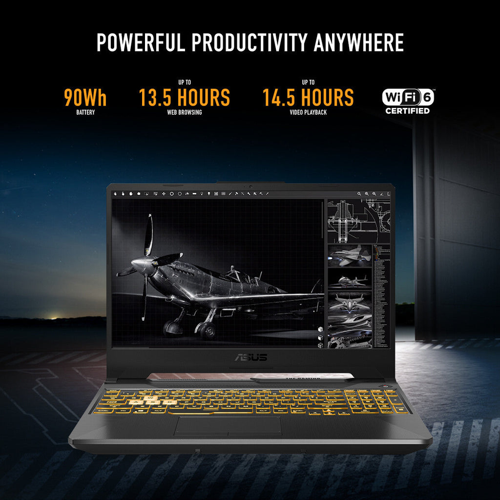 ASUS TUF Gaming A15 Laptop - 39.6 cm (15.6") - AMD Ryzen™ 7 7435HS - 16 GB DDR5-SDRAM - 512 GB SSD - NVIDIA GeForce RTX 3050 - Wi-Fi 6 - Windows 11 Home - Black