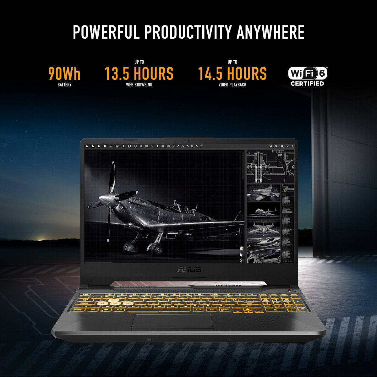 ASUS TUF Gaming A15 Laptop - 39.6 cm (15.6") - AMD Ryzen™ 7 7435HS - 16 GB DDR5-SDRAM - 512 GB SSD - NVIDIA GeForce RTX 3050 - Wi-Fi 6 - Windows 11 Home - Black