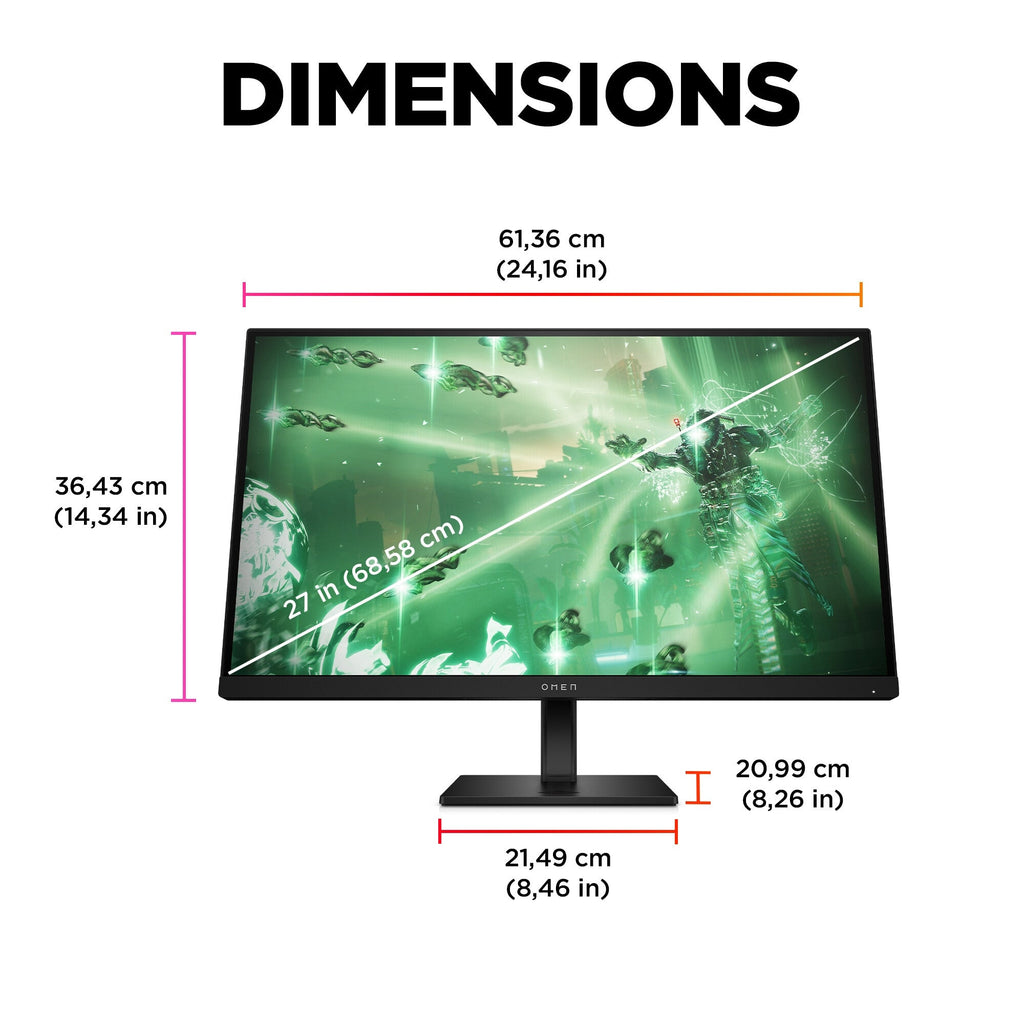 HP OMEN 27Q - 68.6 cm (27") - 2560 x 1440 pixels QHD Monitor