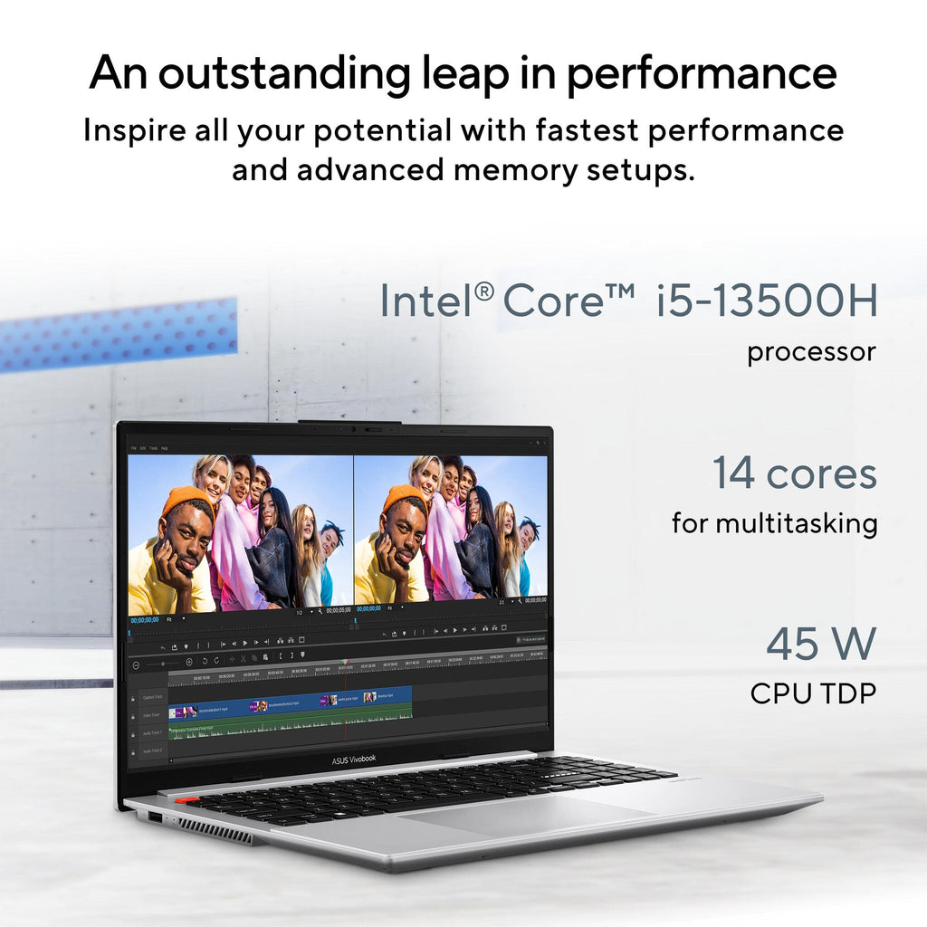 ASUS Vivobook S 15 Laptop - 39.6 cm (15.6") - Intel® Core™ i5-13500H - 16 GB LPDDR5-SDRAM - 512 GB SSD - Wi-Fi 6E - Windows 11 Home - Silver