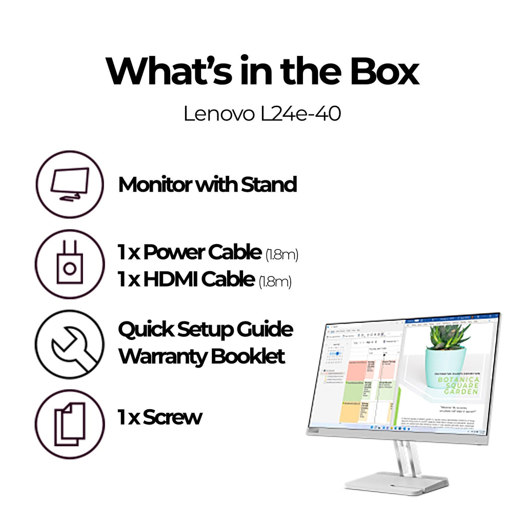 Lenovo L24E-40 - 60.5 cm (23.8") - 1920 x 1080 pixels Full HD LED Monitor