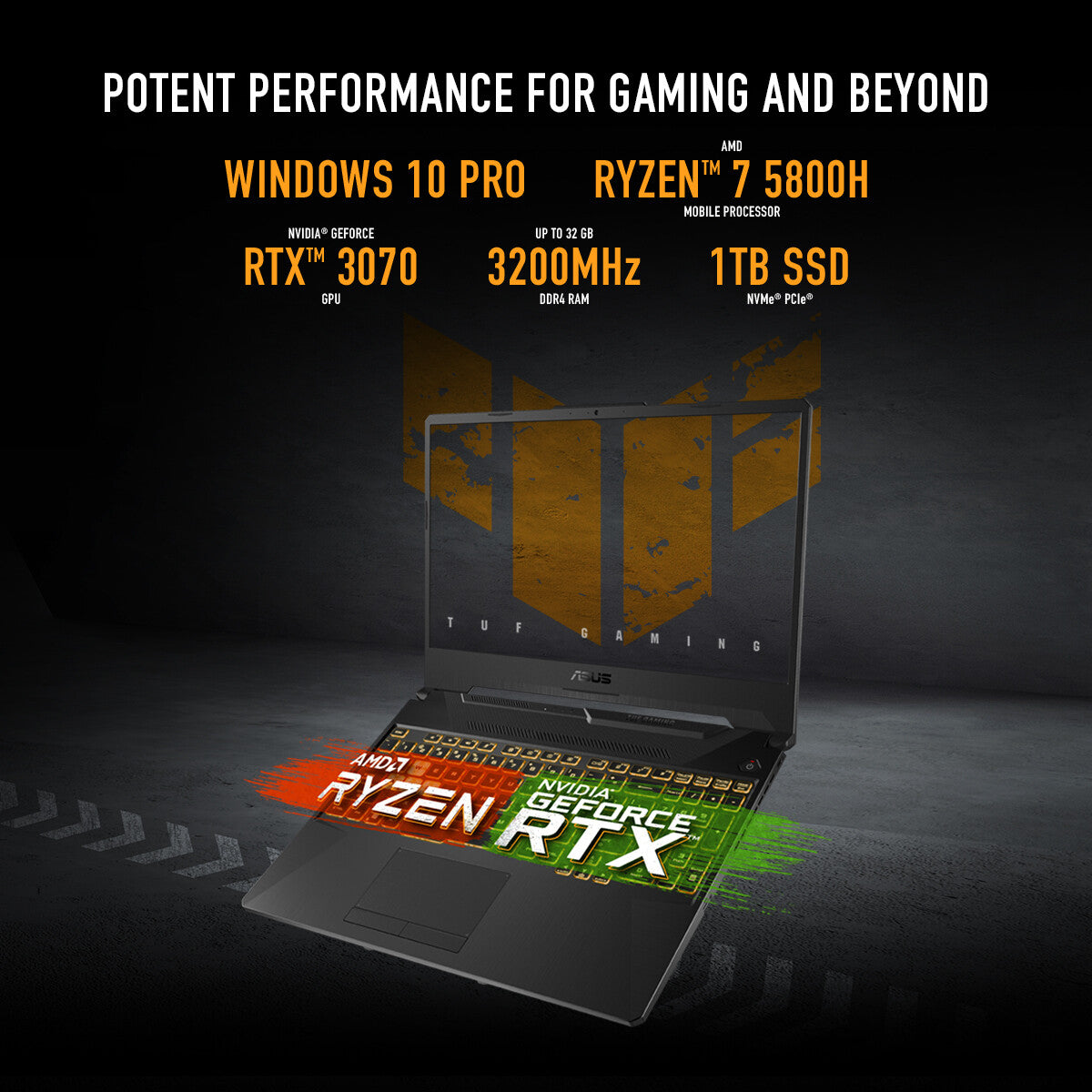 ASUS TUF Gaming A15 Laptop - 39.6 cm (15.6") - AMD Ryzen™ 7 7435HS - 16 GB DDR5-SDRAM - 512 GB SSD - NVIDIA GeForce RTX 3050 - Wi-Fi 6 - Windows 11 Home - Black