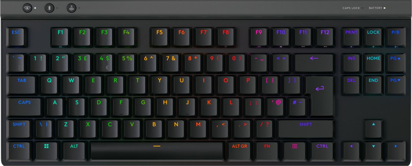 Logitech G515 - USB + RF Wireless + Bluetooth Gaming Keyboard in Black (QWERTY UK English)