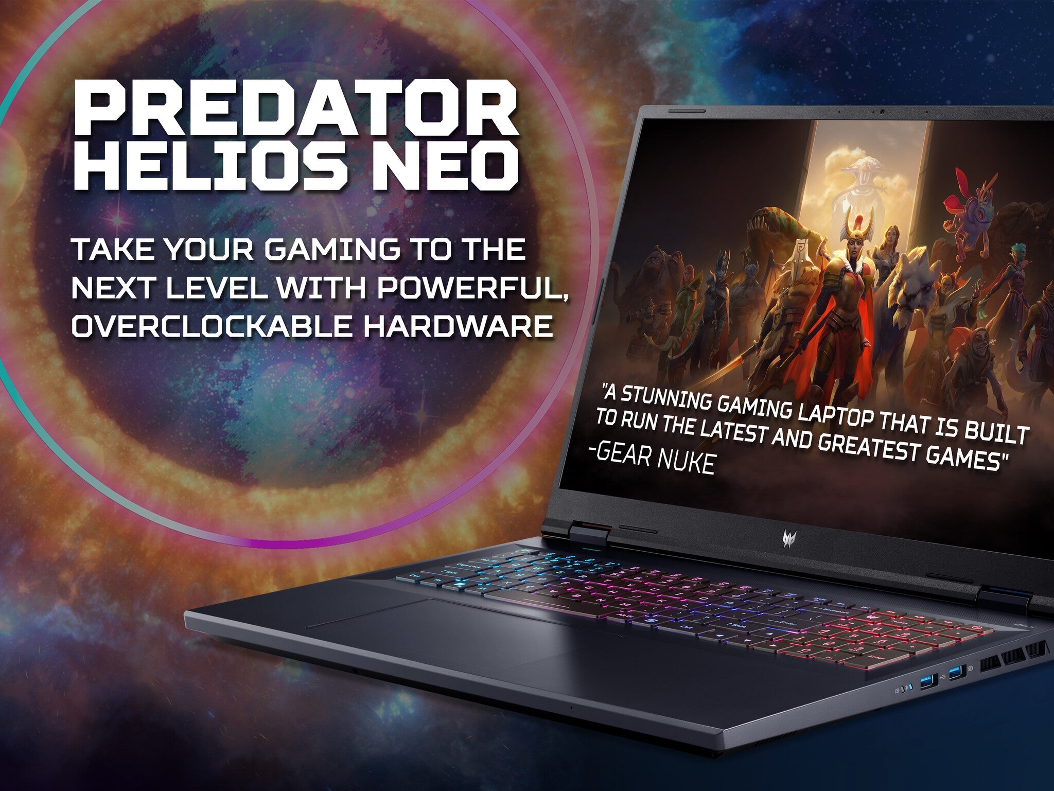 Acer Predator Helios Neo 18 - 45.7 cm (18") - Intel® Core™ i7-14700HX - 16 GB DDR5-SDRAM - 1 TB SSD - NVIDIA GeForce RTX 4070 - Wi-Fi 6E - Windows 11 Pro - Black