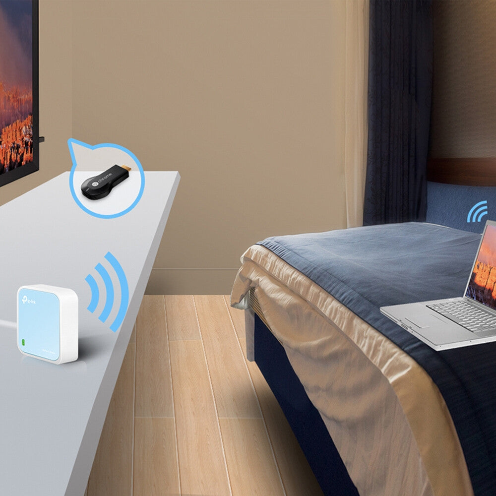 TP-Link TL-WR802N - Fast Ethernet Single-band (2.4 GHz) wireless router in Blue / White