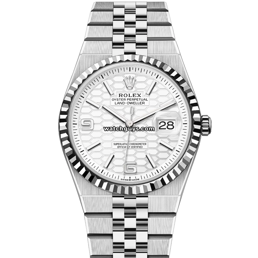 Rolex Land-Dweller 127234 White Honeycomb Motif