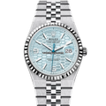 Rolex Land-Dweller 127236 Platinum Ice Blue Honeycomb Motif