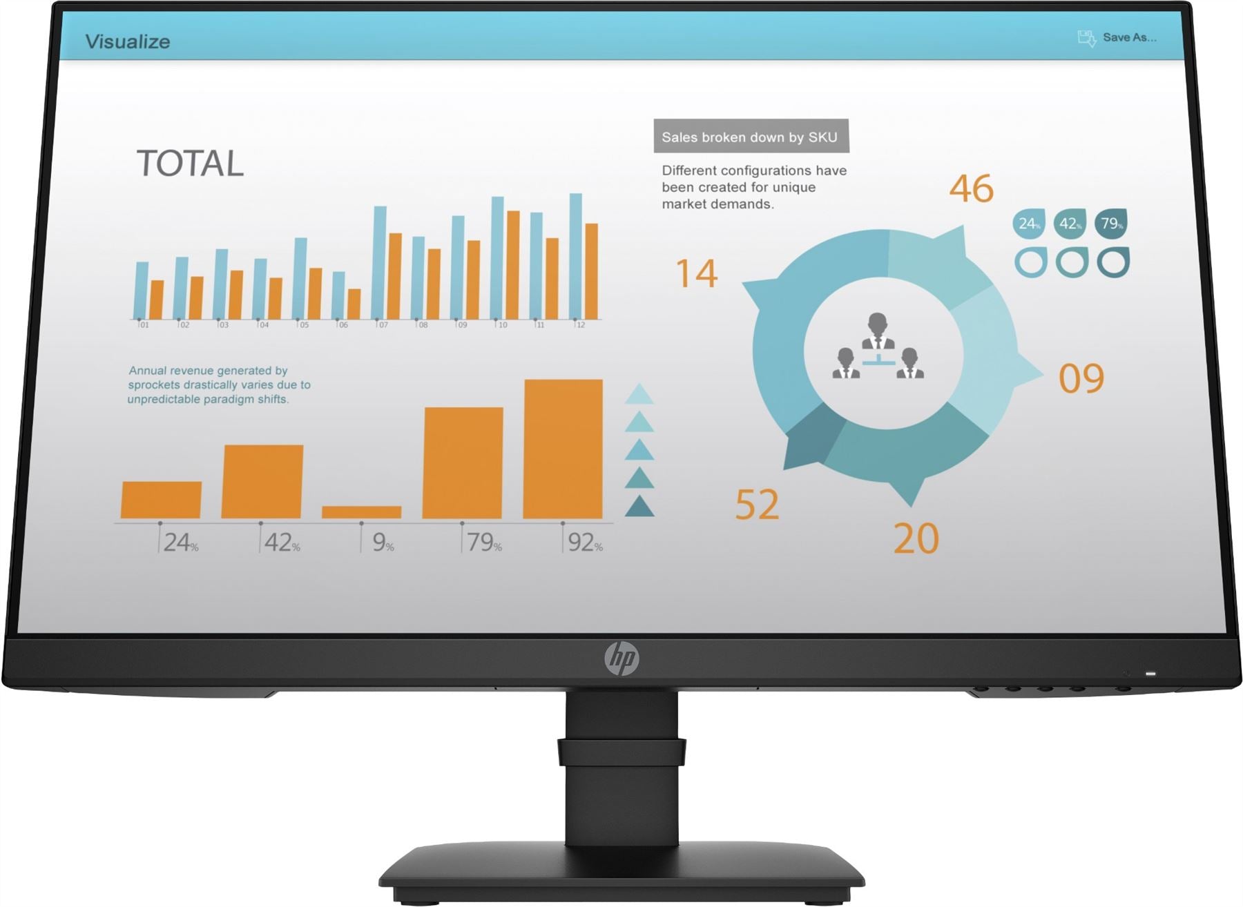 HP P-Series P24 G4 - 60.5 cm (23.8") - 1920 x 1080 pixels FHD Monitor