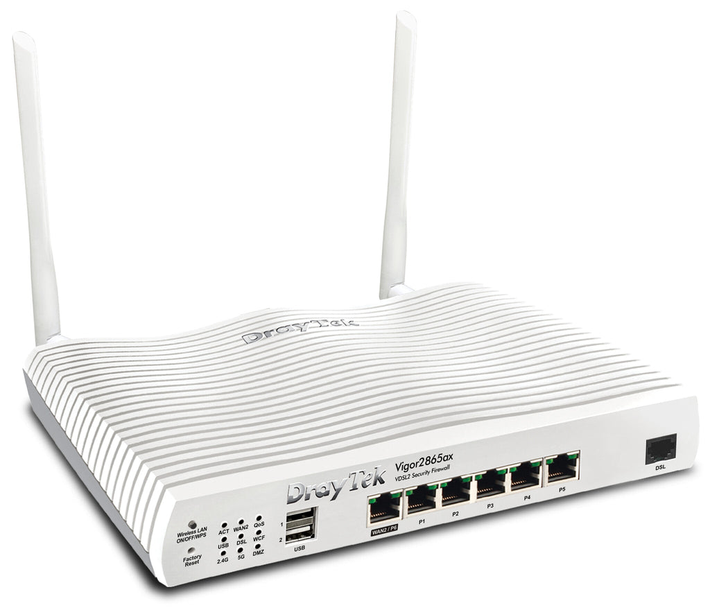 DrayTek Vigor 2865ax - Gigabit Ethernet Dual-band (2.4 GHz / 5 GHz) wireless router in White