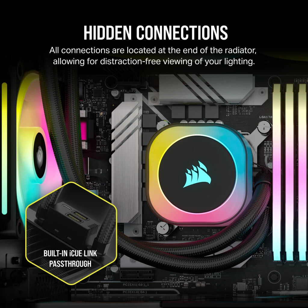 Corsair iCUE LINK H100i RGB - Liquid Processor Cooling Kit in Black - 240mm