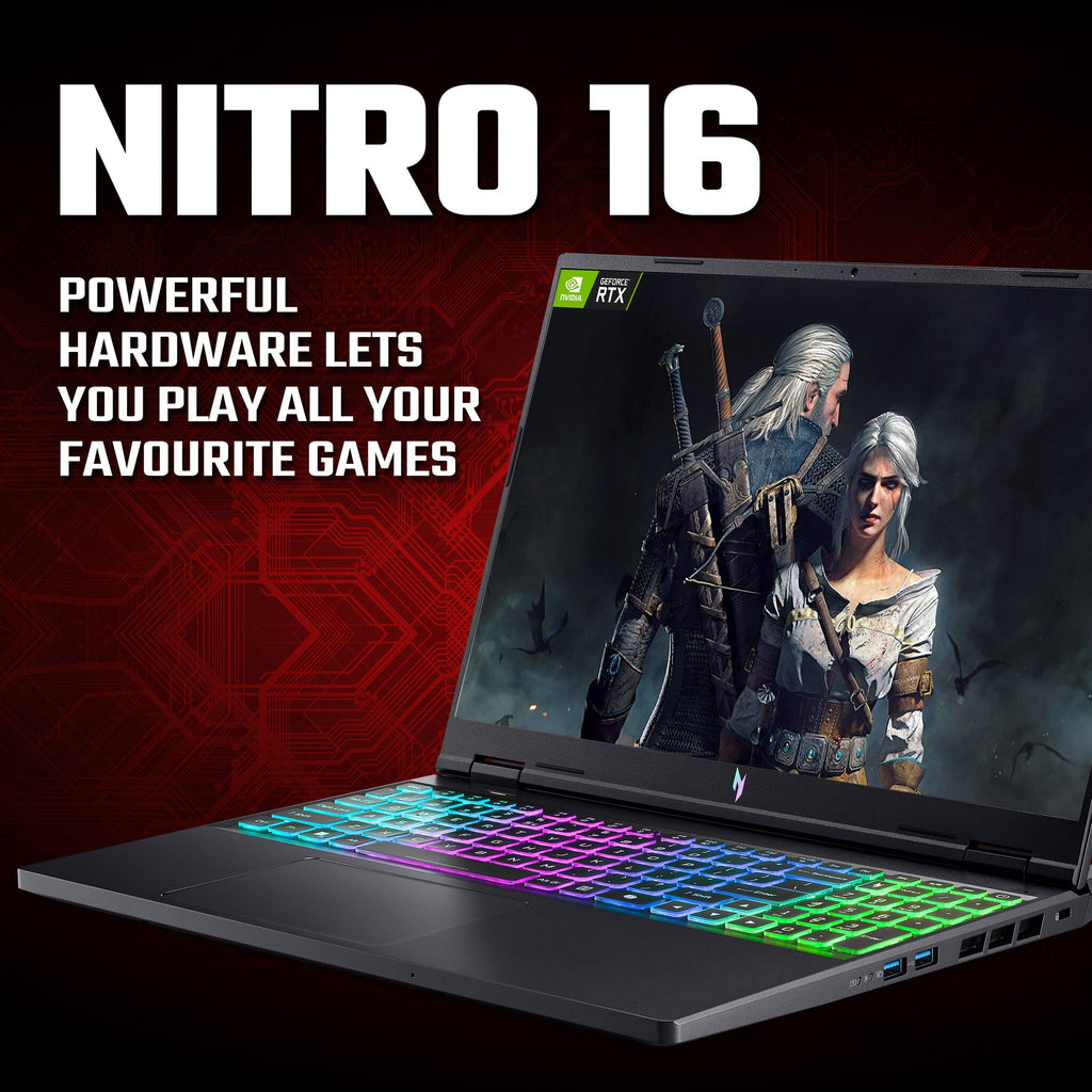 Acer Nitro 16 AN16-73 Gaming Laptop - 40.6 cm (16") - Intel® Core™ i7-14650HX -16 GB DDR5-SDRAM - 1TB SSD - NVIDIA GeForce RTX 4060 - Wi-Fi 6E - Windows 11 - Black