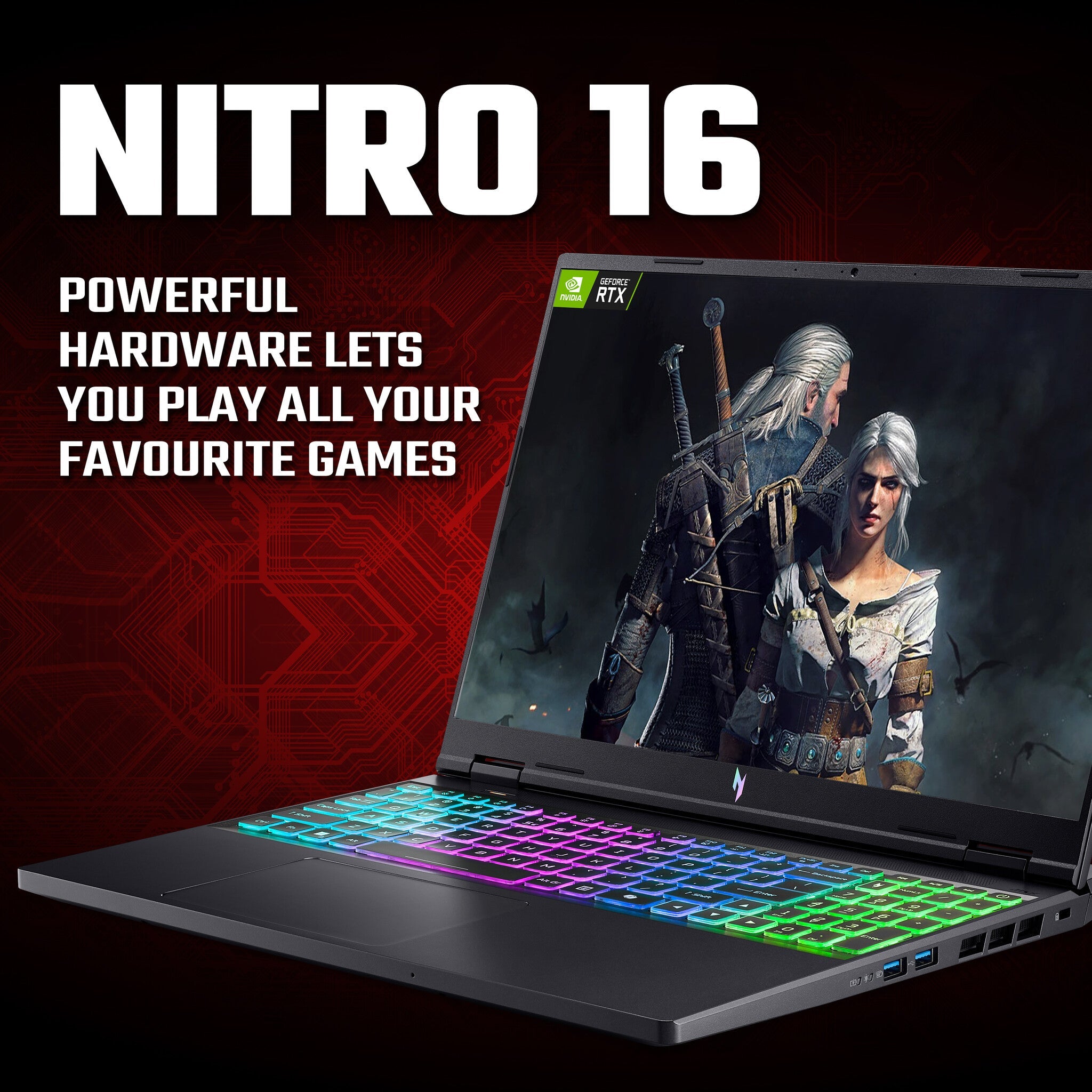 Acer Nitro 16 AN16-73 Gaming Laptop - 40.6 cm (16") - Intel® Core™ i7-14650HX -16 GB DDR5-SDRAM - 1TB SSD - NVIDIA GeForce RTX 4060 - Wi-Fi 6E - Windows 11 - Black