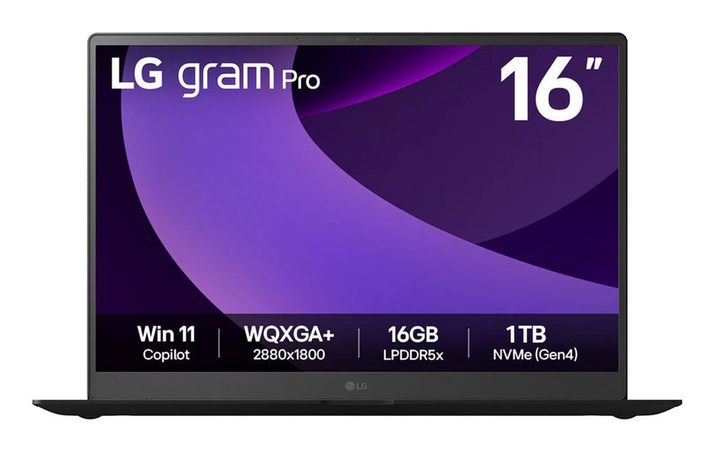 LG Gram Pro Laptop - 40.6 cm (16") - Intel Core Ultra 7 225H - 16 GB LPDDR5x-SDRAM - 1 TB SSD - Wi-Fi 7 - Windows 11 Home - Black