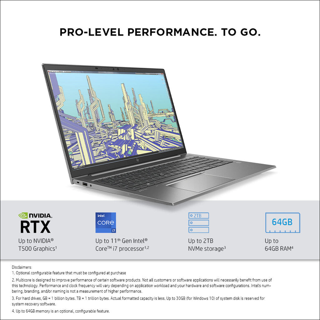 HP ZBook Firefly G8 Laptop - 39.6 cm (15.6") - Intel® Core™ i7-1165G7 - 16 GB DDR4-SDRAM - 512 GB SSD - NVIDIA Quadro T500 - Wi-Fi 6 - Windows 10 Pro - Grey