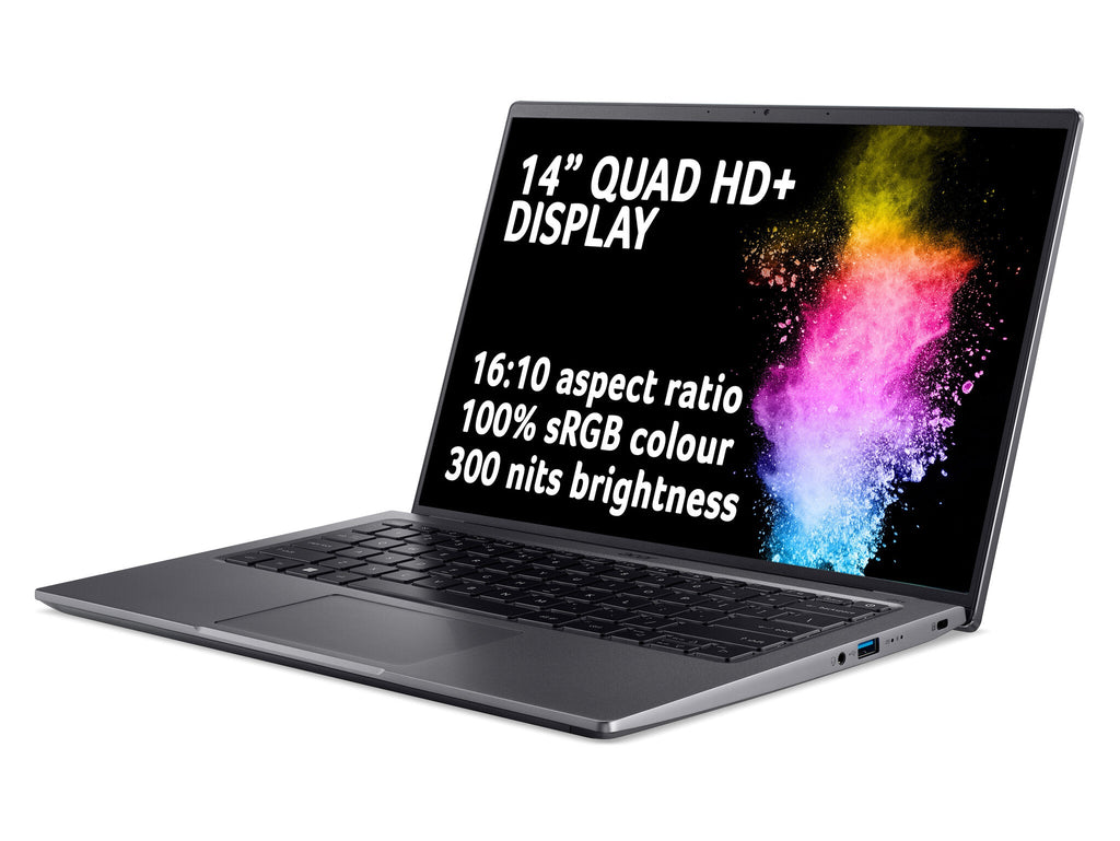 Acer Swift X SFX14-51G Laptop - 35.6 cm (14") - Intel® Core™ i5-1240P - 8 GB LPDDR5-SDRAM - 512 GB SSD - NVIDIA GeForce RTX 3050 - Wi-Fi 6E - Windows 11 - Grey