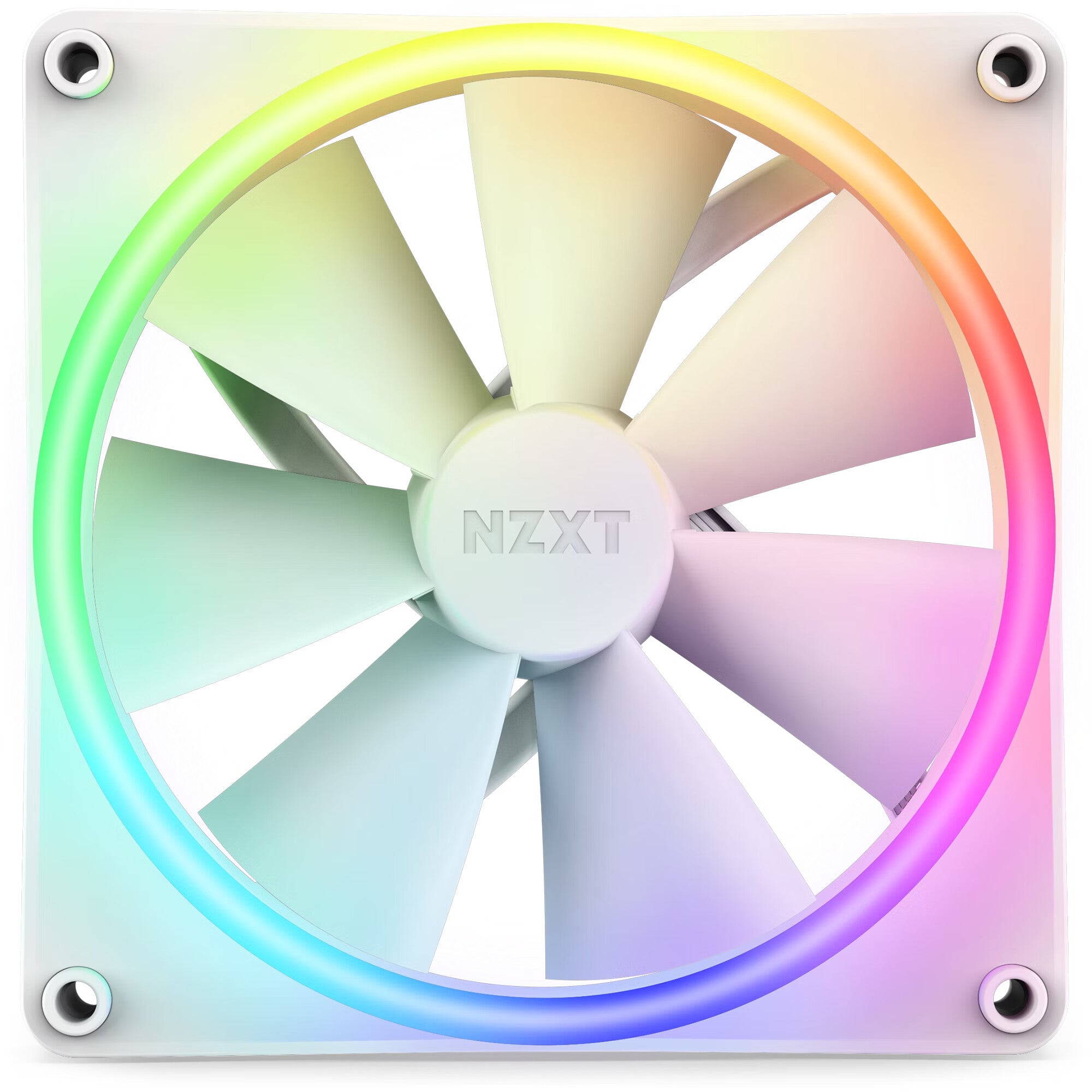 NZXT F140 RGB DUO - Computer Case Fan in White - 140mm