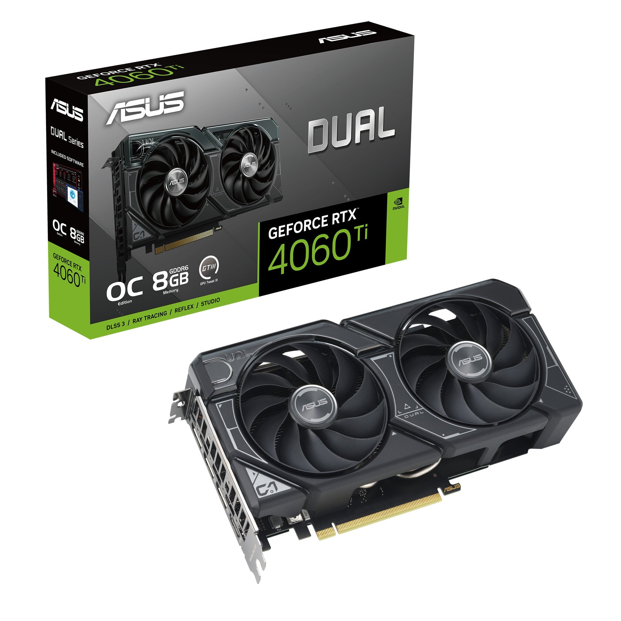 ASUS Dual OC - NVIDIA 8 GB GDDR6 GeForce RTX 4060 Ti graphics card