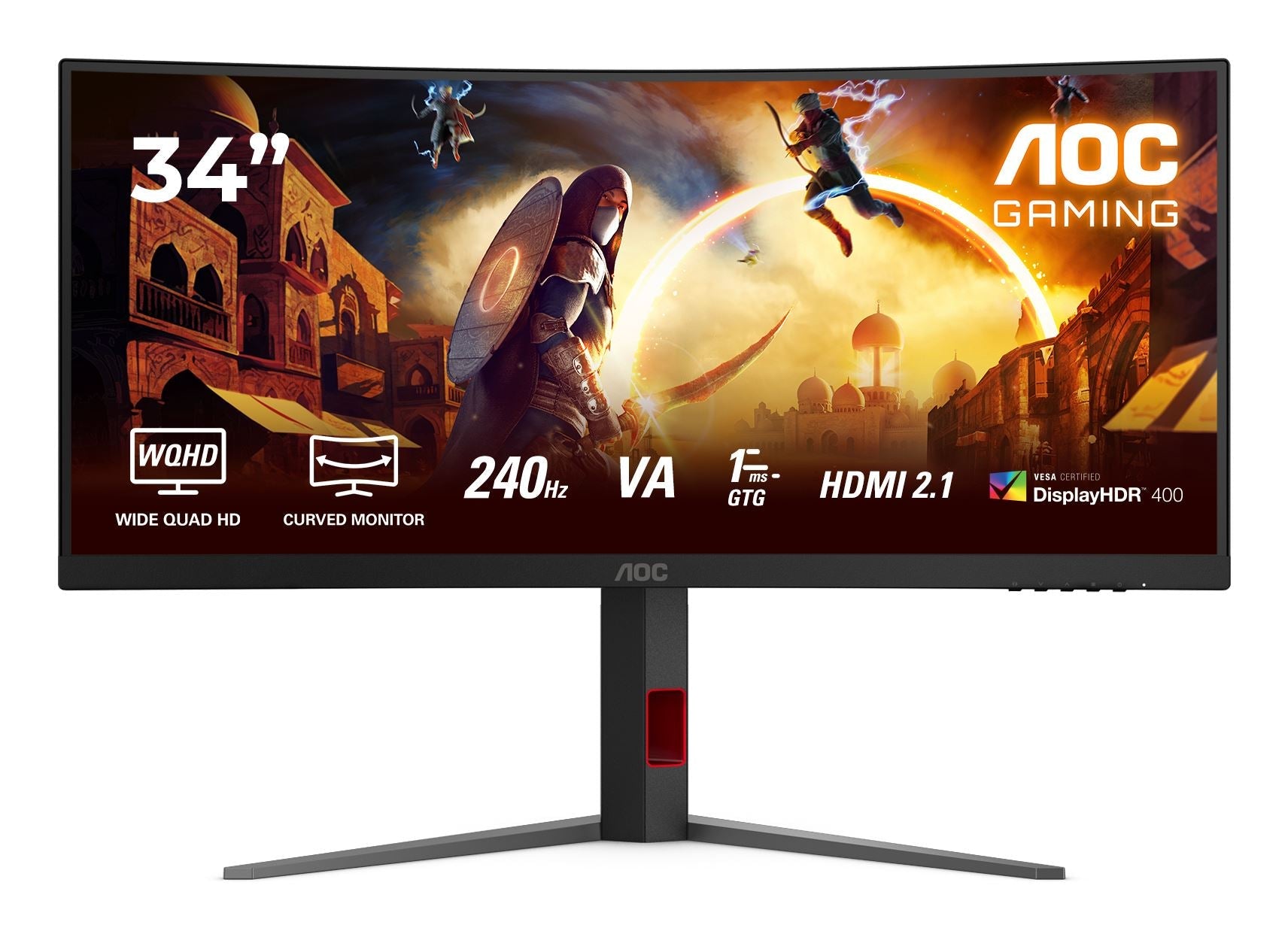 AOC G4 CU34G4Z - 86.4 cm (34") - 3440 x 1440 pixels Wide Quad HD LED Monitor