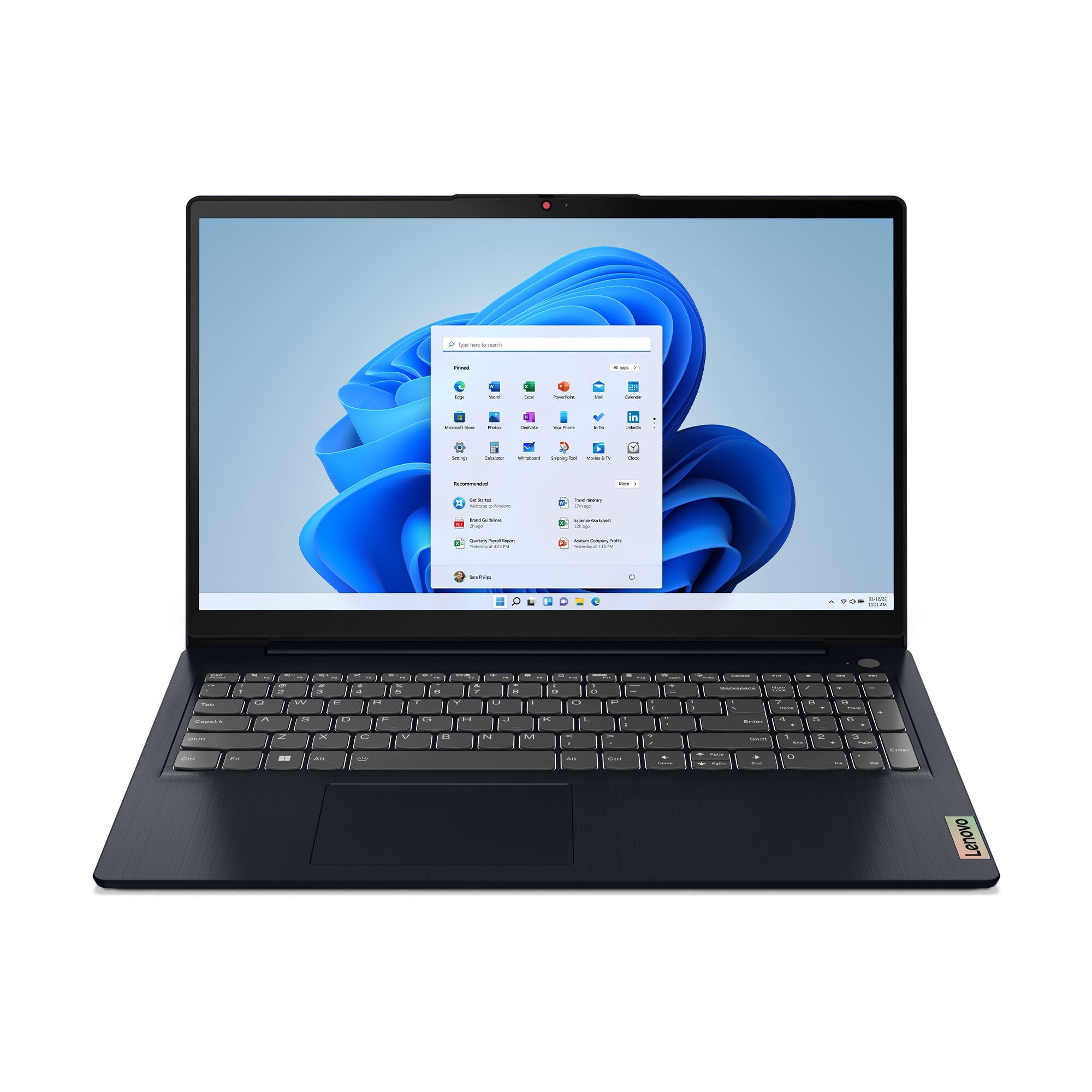 Lenovo IdeaPad 3 Laptop - 39.6 cm (15.6") - Intel® Core™ i7-1255U - 16 GB DDR4-SDRAM - 512 GB SSD - Wi-Fi 6 - Windows 11 Home - Blue
