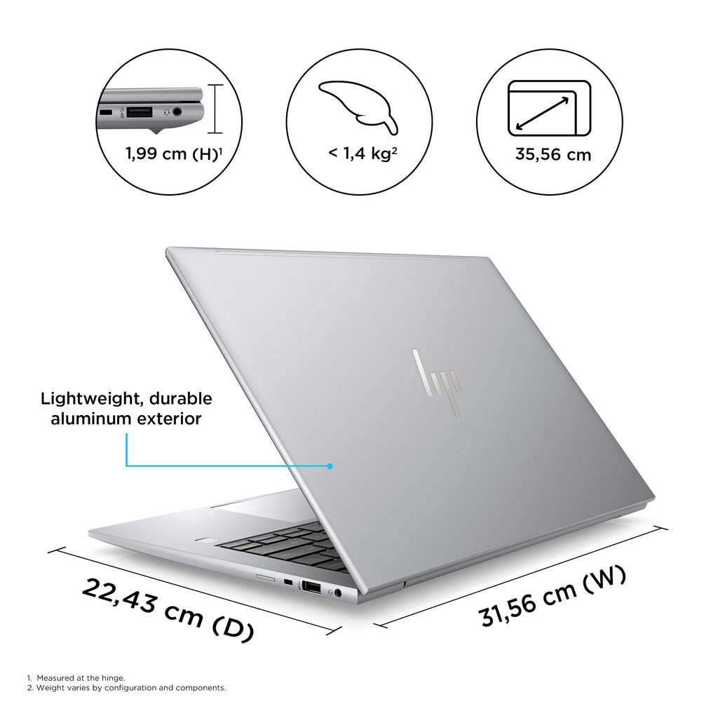 HP ZBook Firefly G10 Mobile workstation - 35.6 cm (14") - AMD Ryzen™ 7 PRO 7840HS - 32 GB DDR5-SDRAM - 1 TB SSD - Wi-Fi 6 - Windows 11 Pro - Silver