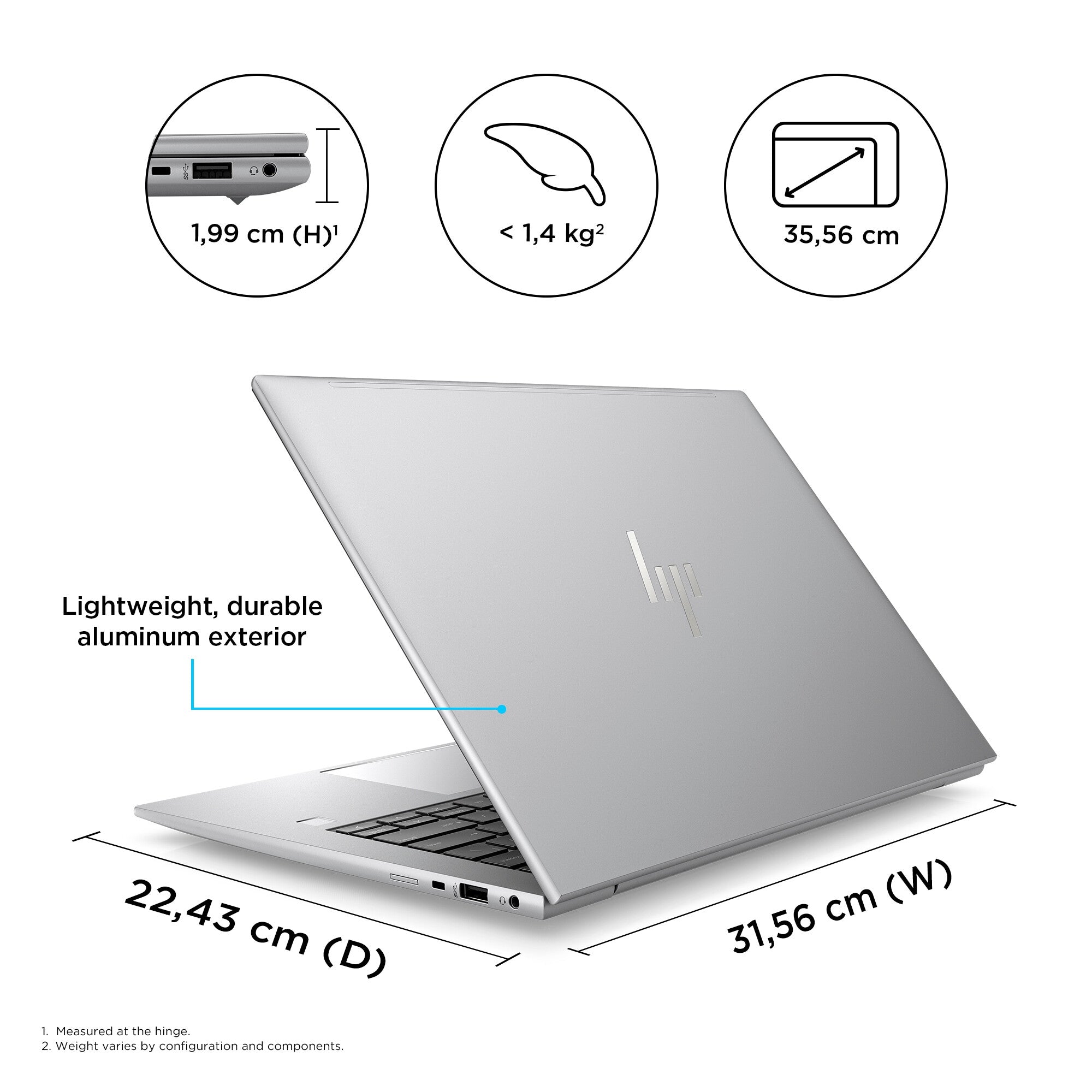 HP ZBook Firefly G10 Mobile workstation - 35.6 cm (14") - AMD Ryzen™ 7 PRO 7840HS - 32 GB DDR5-SDRAM - 1 TB SSD - Wi-Fi 6 - Windows 11 Pro - Silver