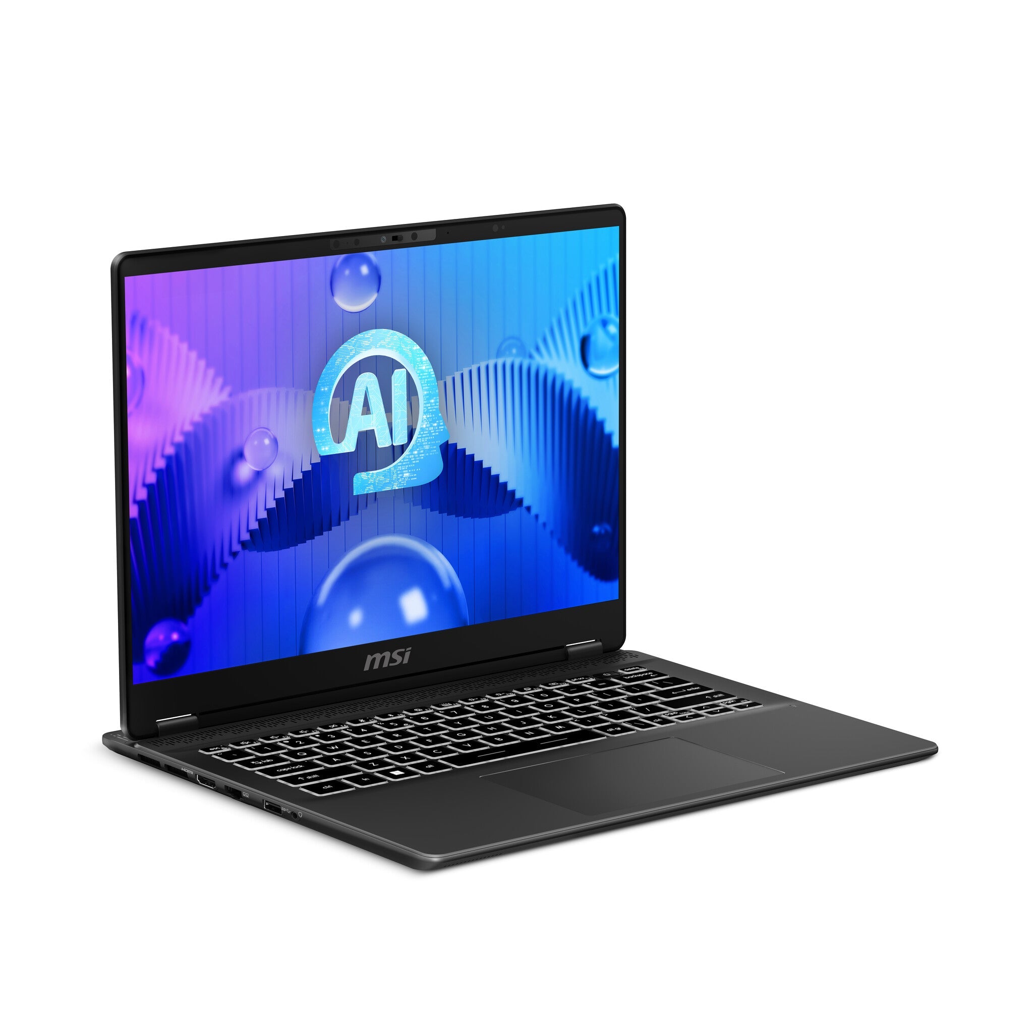 MSI Prestige 14 AI Studio Laptop - 35.6 cm (14") - Intel Core Ultra 7 155H - 32 GB DDR5-SDRAM - 1 TB SSD - NVIDIA GeForce RTX 4050 - Wi-Fi 7 - Windows 11 Pro - Grey