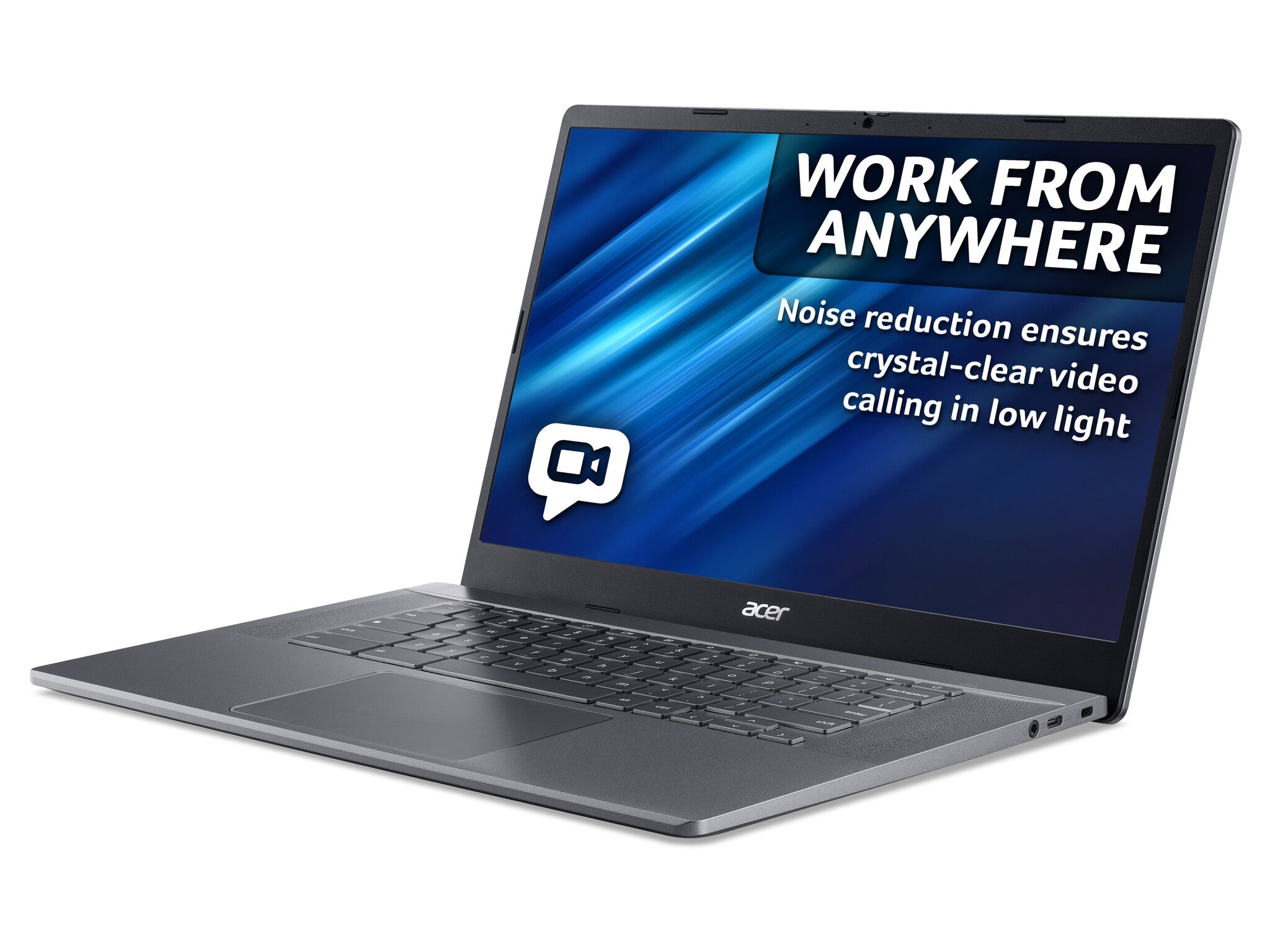Acer Chromebook Plus 515 - 39.6 cm (15.6") - Touchscreen - Intel Core i5-1235U - 8 GB LPDDR5x-SDRAM - 256 GB SSD - Wi-Fi 6E - ChromeOS - Grey