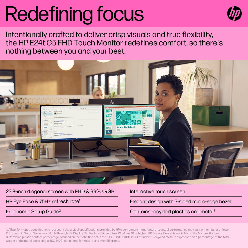 HP E24T G5 - 60.5 cm (23.8") - 1920 x 1080 pixels Full HD Touchscreen Monitor