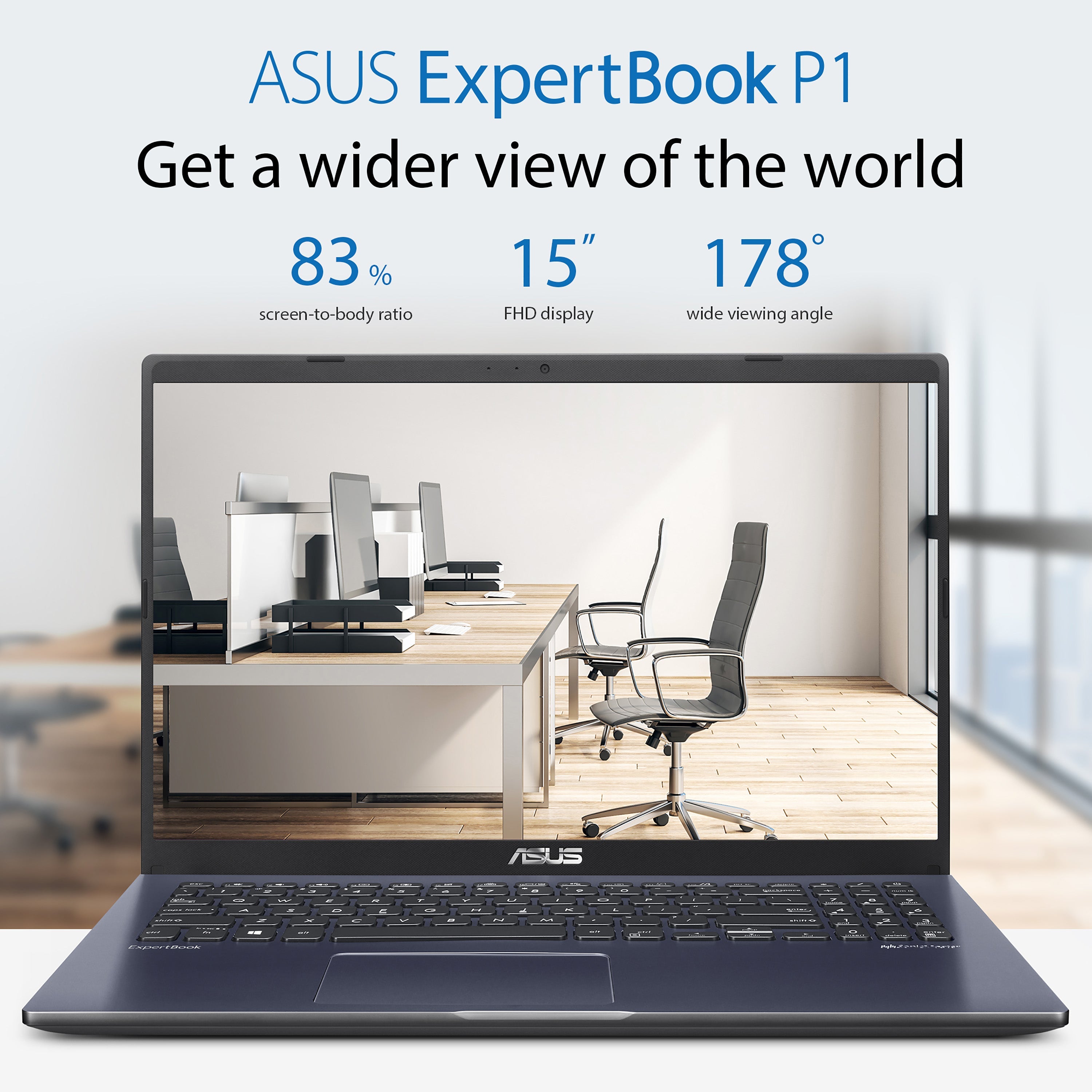 ASUS ExpertBook P1 Laptop - 39.6 cm (15.6") - Intel® Core™ i7-13620H - 16 GB DDR5-SDRAM - 512 GB SSD - Wi-Fi 6 - Windows 11 Pro - Grey