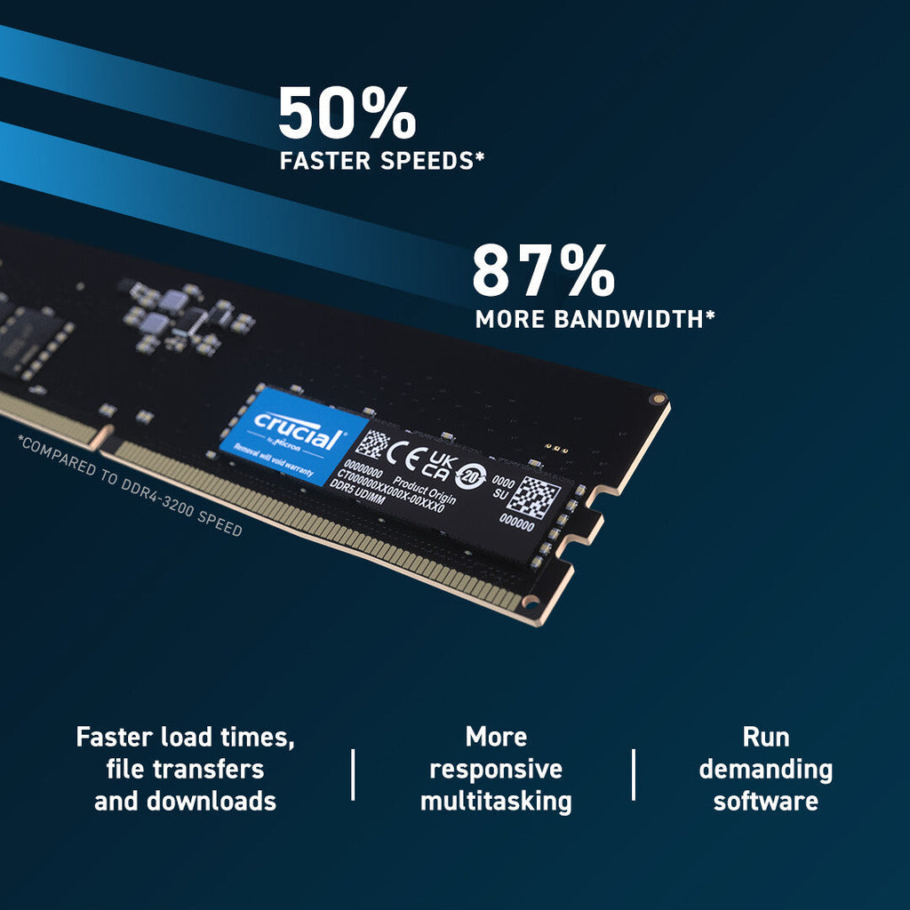 Crucial - 8 GB 1 x 8 GB DDR5 5600 MHz ECC memory module