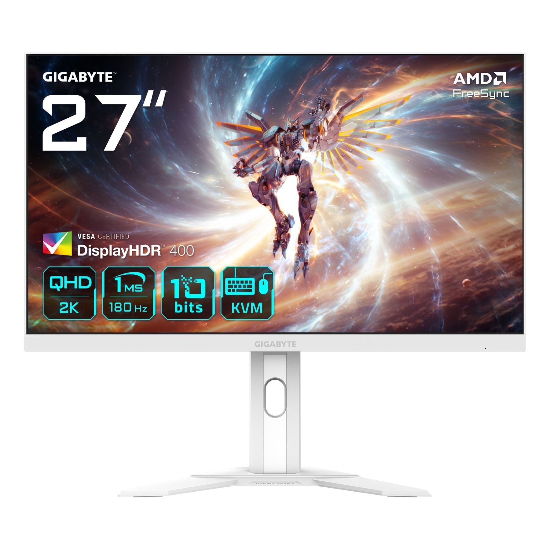 GIGABYTE M27QA ICE 27" QHD Gaming Monitor - 2560 x 1440/ 180Hz/ 1ms/ 350 cd/m²/ FreeSync/ Display HDR400/ HDMI 2.1/ Displayport 1.4