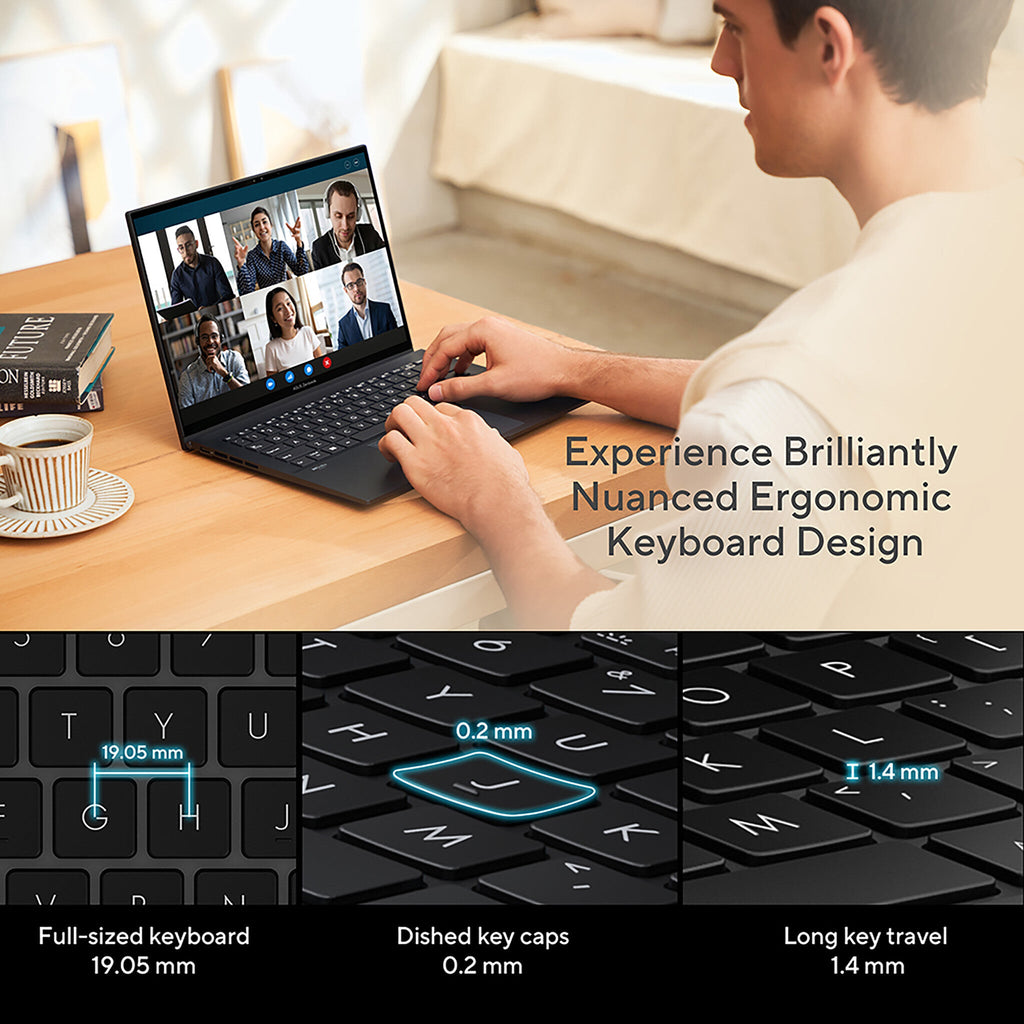 ASUS Zenbook 14 OLED Laptop - 35.6 cm (14") - Touchscreen - Intel® Core™ i9-13900H - 16 GB LPDDR5-SDRAM - 1 TB SSD - Wi-Fi 6E - Windows 11 Home - Silver