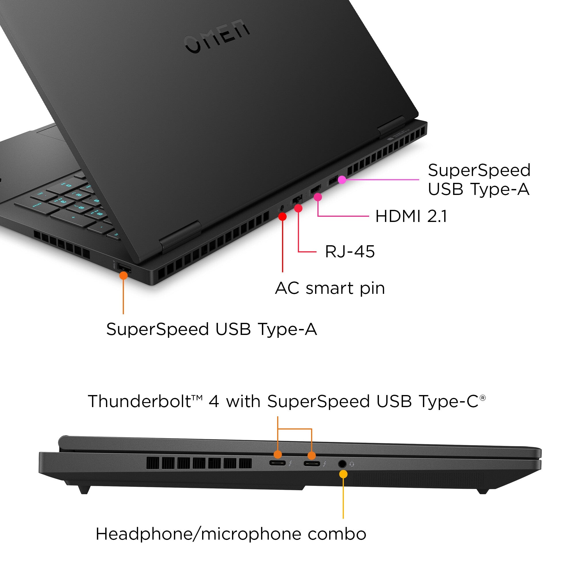 HP OMEN 16 Laptop - 40.9 cm (16.1") - Intel® Core™ i9-14900HX - 32 GB DDR5-SDRAM - 1 TB SSD - NVIDIA GeForce RTX 4080 - Wi-Fi 7 - Windows 11 Home - Black