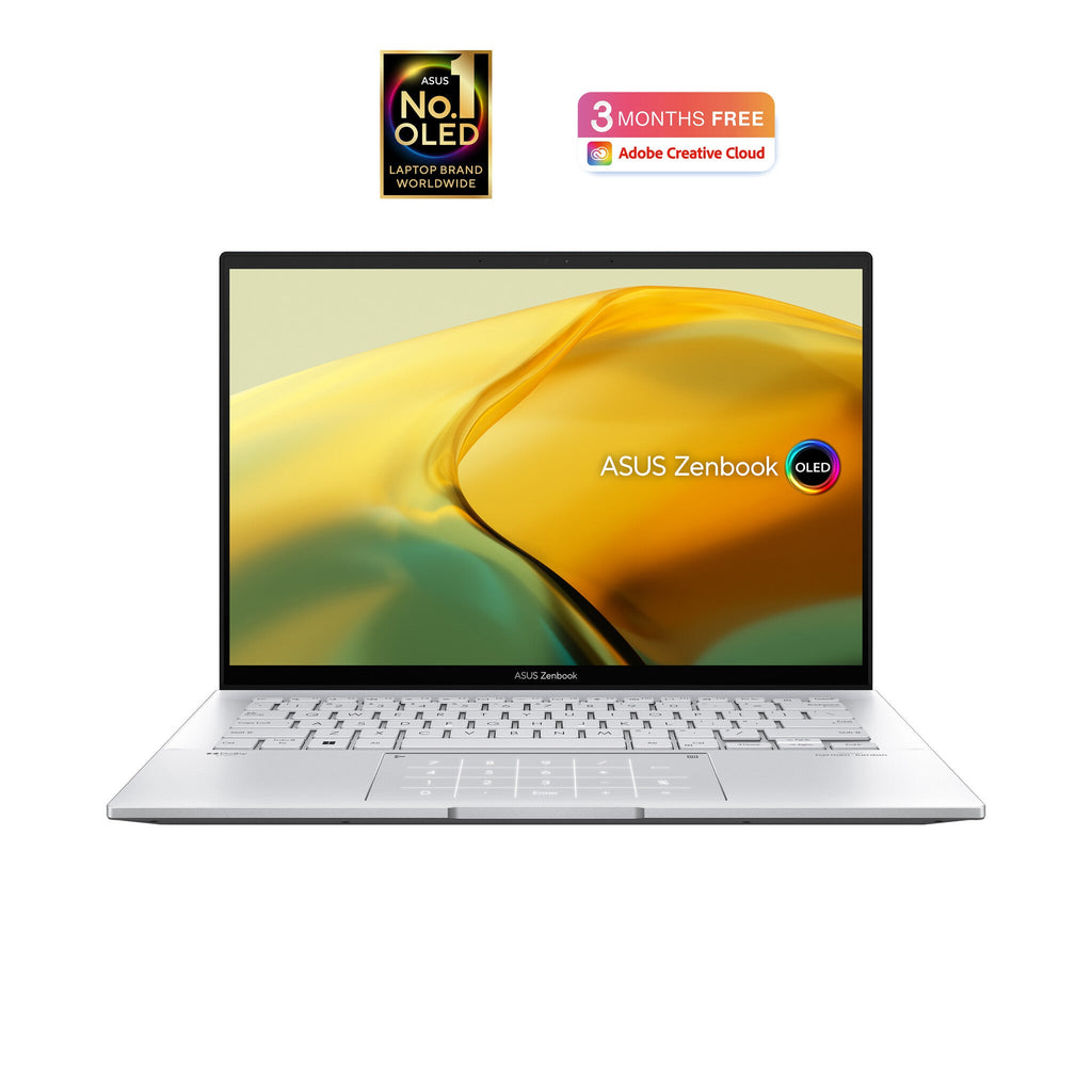 ASUS Zenbook 14 OLED Laptop - 35.6 cm (14") - Touchscreen - Intel® Core™ i9-13900H - 16 GB LPDDR5-SDRAM - 1 TB SSD - Wi-Fi 6E - Windows 11 Home - Silver